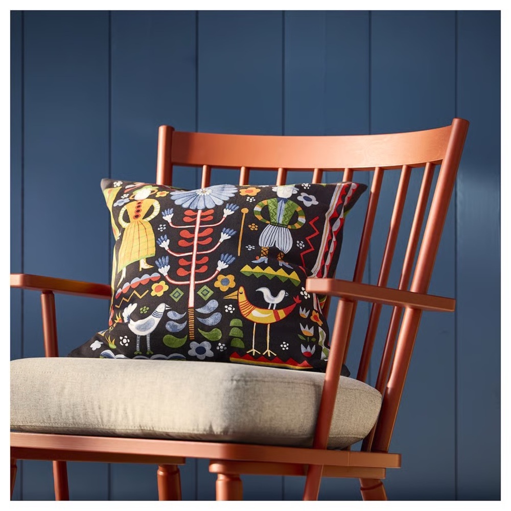 Cushion Cover Flowers Birds Swedish Folkflore Lundgreen Pillow Cover Lundgreen